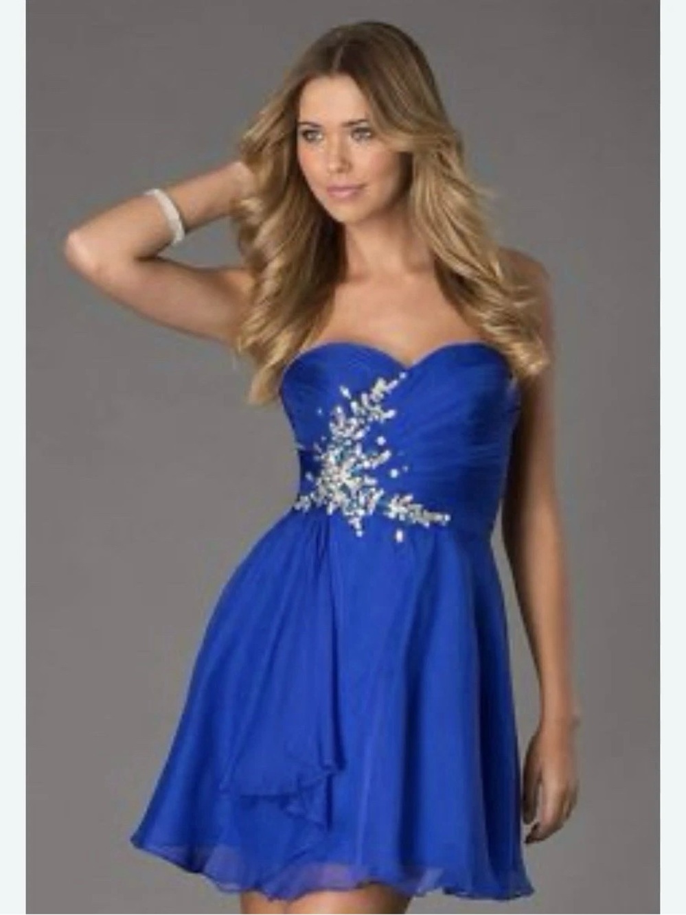 Alyce Paris Dress Womens 4 Royal Blue Crystals Mini Homecoming
Prom Formal